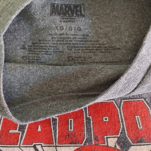 Men's Large Marvel Deadpool Grey T-shirt - Picture 2 of 3
